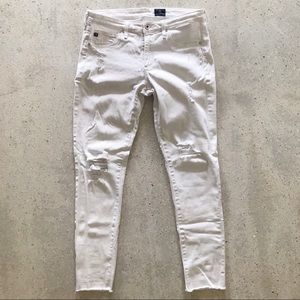AG Jeans White Distressed Denim